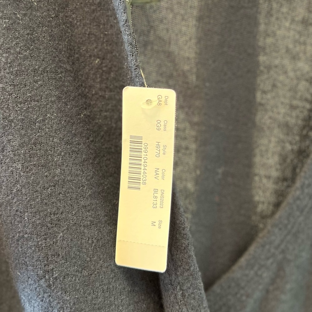 NWOT J.Crew Navy Blue Reversible V-back long-sleeve tunic - Picture 11 of 12